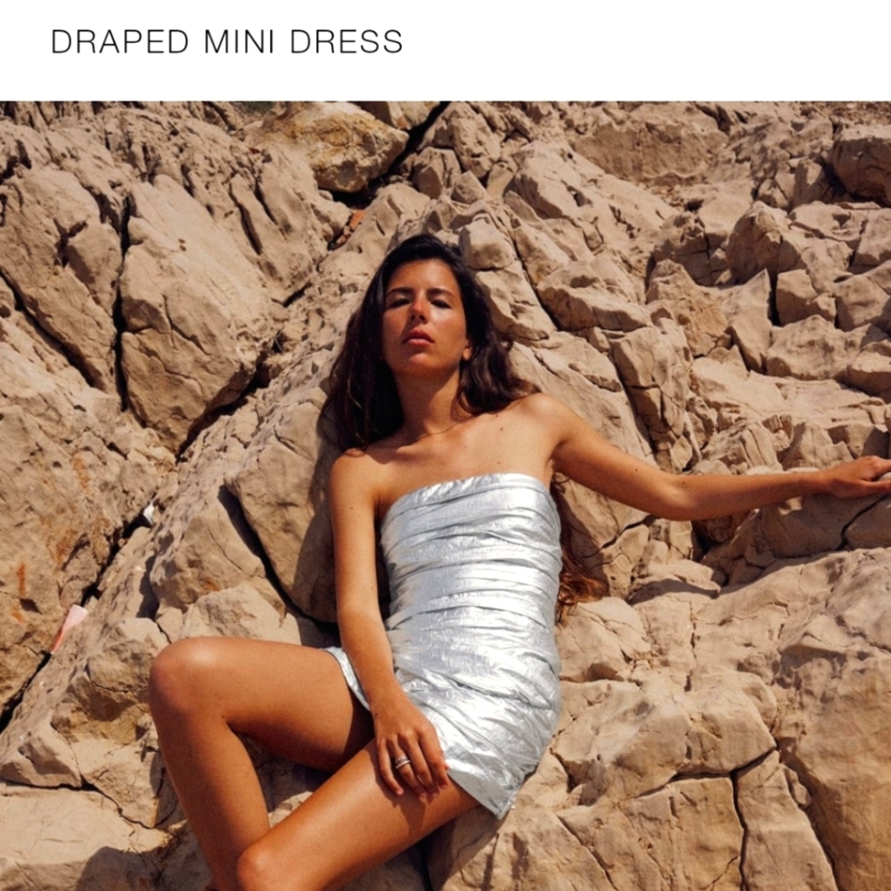 Zara silver metallic dress / New